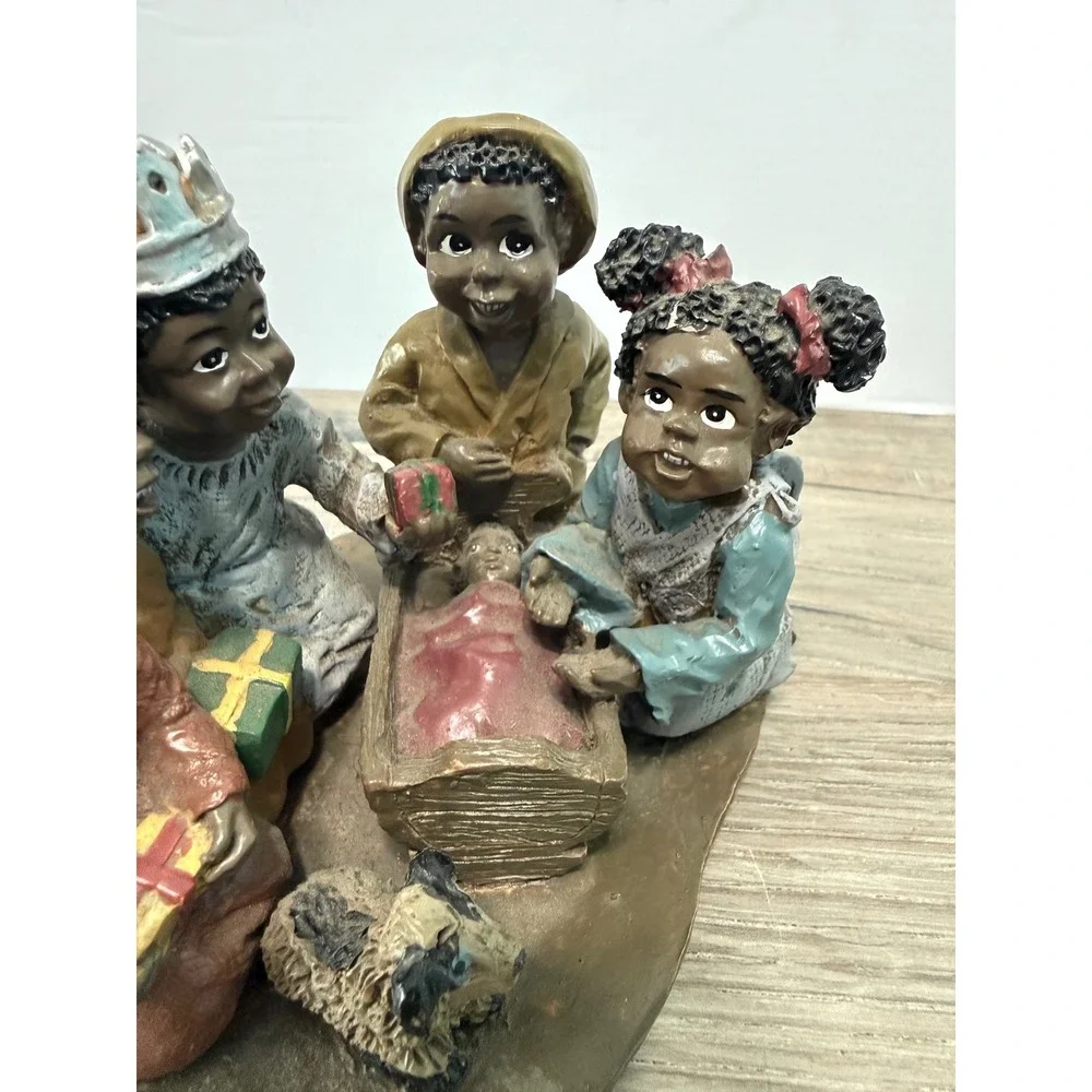 Vintage 1993 Young's Inc Treasures of the Heart Black Nativity Scene Figurine